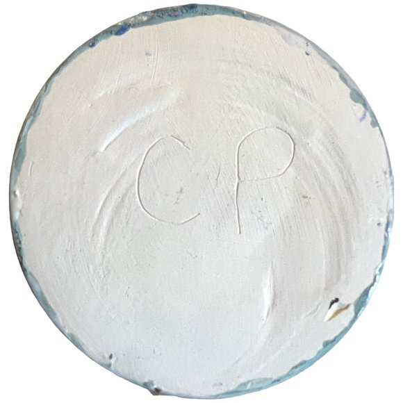 Small HANDCRAFTED Pottery Vase Pale Blue White SIGNED 4" tall x 4" wide Adorable - Picture 4 of 6